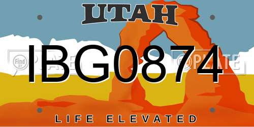 IBG0874 Utah License Plate