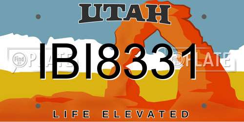 IBI8331 Utah License Plate