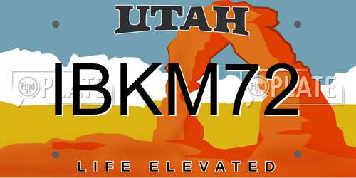 IBKM72 Utah License Plate
