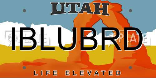 IBLUBRD Utah License Plate