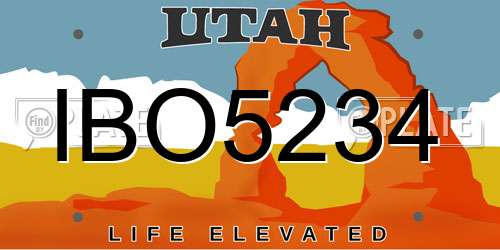 IBO5234 Utah License Plate