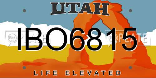 IBO6815 Utah License Plate