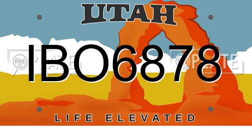 IBO6878 Utah License Plate