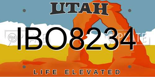 IBO8234 Utah License Plate