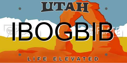 IBOGBIB Utah License Plate