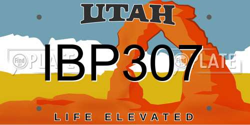IBP307 Utah License Plate
