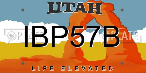 IBP57B Utah License Plate