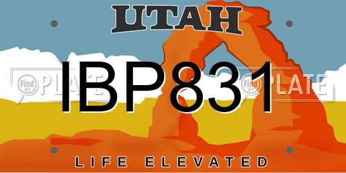 IBP831 Utah License Plate