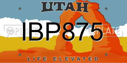 IBP875 Utah License Plate
