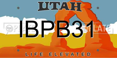 IBPB31 Utah License Plate