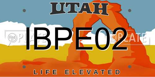 IBPE02 Utah License Plate