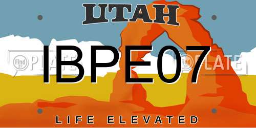 IBPE07 Utah License Plate
