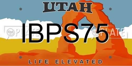 IBPS75 Utah License Plate