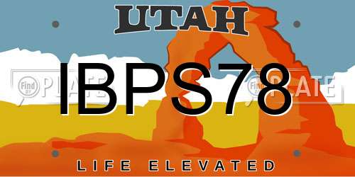 IBPS78 Utah License Plate