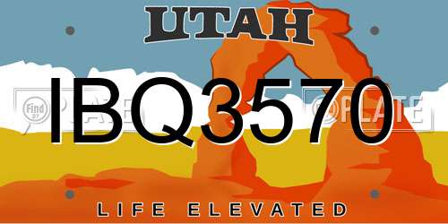IBQ3570 Utah License Plate