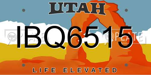 IBQ6515 Utah License Plate
