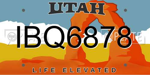 IBQ6878 Utah License Plate