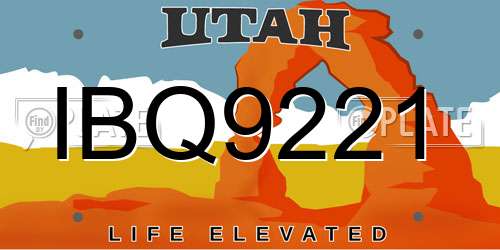 IBQ9221 Utah License Plate