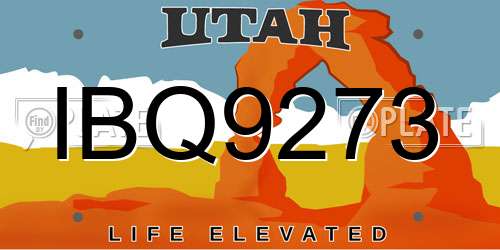 IBQ9273 Utah License Plate