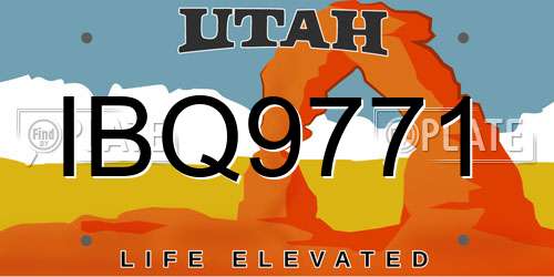 IBQ9771 Utah License Plate