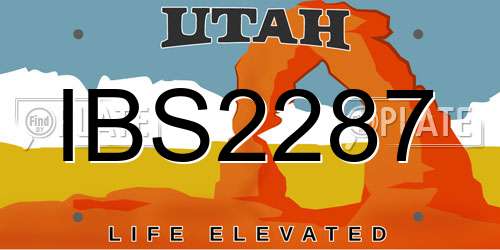 IBS2287 Utah License Plate