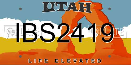 IBS2419 Utah License Plate