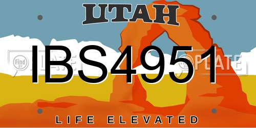 IBS4951 Utah License Plate