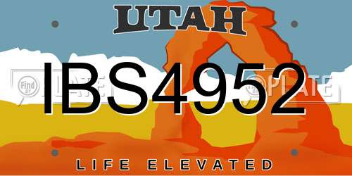IBS4952 Utah License Plate