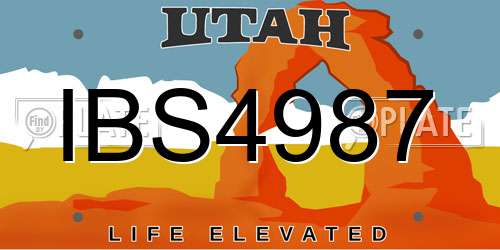 IBS4987 Utah License Plate