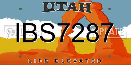 IBS7287 Utah License Plate