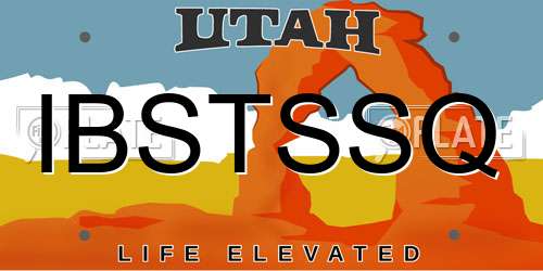 IBSTSSQ Utah License Plate