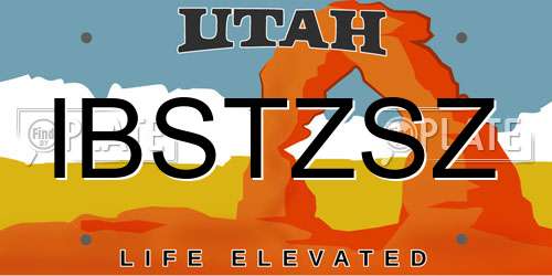 IBSTZSZ Utah License Plate
