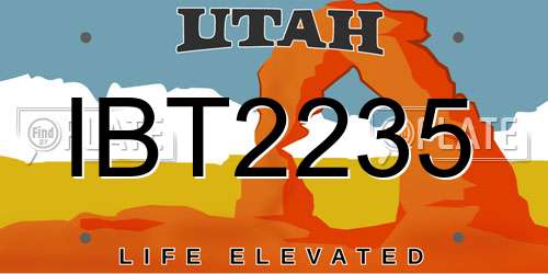 IBT2235 Utah License Plate