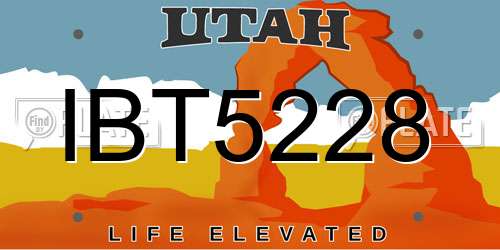 IBT5228 Utah License Plate