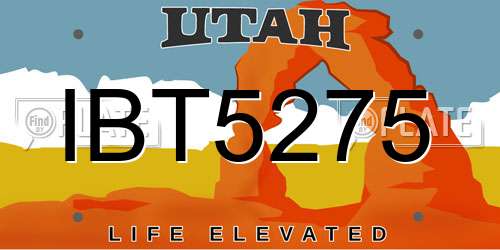 IBT5275 Utah License Plate