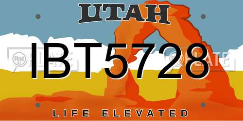 IBT5728 Utah License Plate