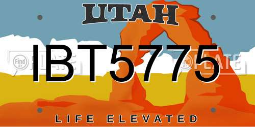 IBT5775 Utah License Plate