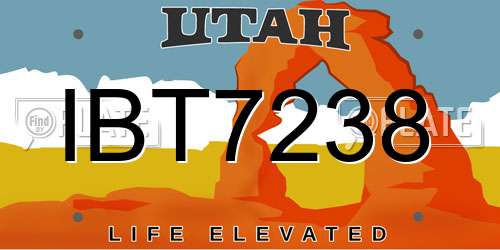 IBT7238 Utah License Plate