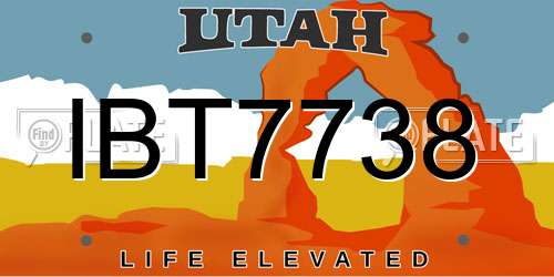 IBT7738 Utah License Plate