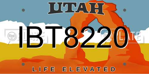 IBT8220 Utah License Plate