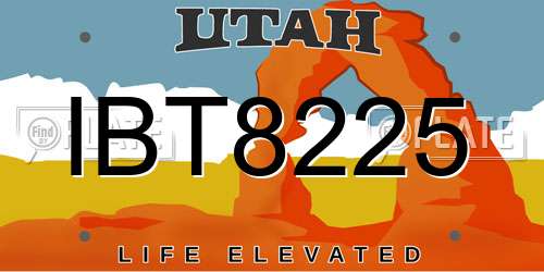 IBT8225 Utah License Plate