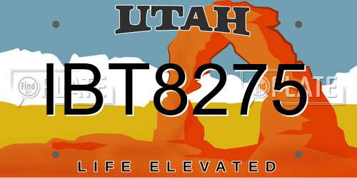 IBT8275 Utah License Plate
