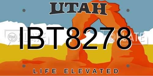 IBT8278 Utah License Plate