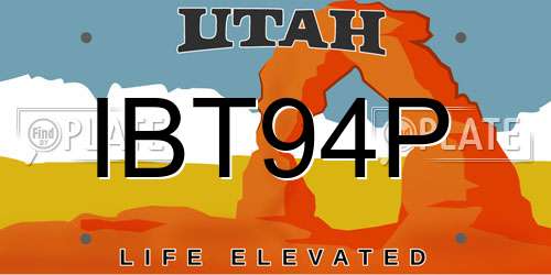 IBT94P Utah License Plate