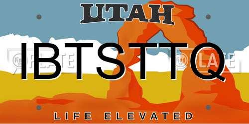 IBTSTTQ Utah License Plate