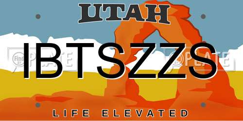 IBTSZZS Utah License Plate