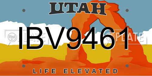 IBV9461 Utah License Plate