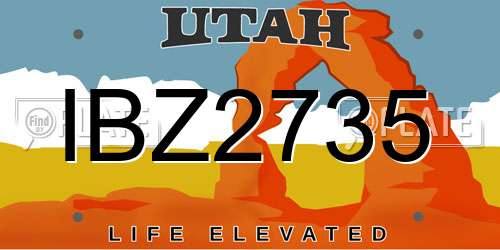 IBZ2735 Utah License Plate