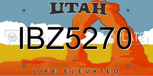 IBZ5270 Utah License Plate