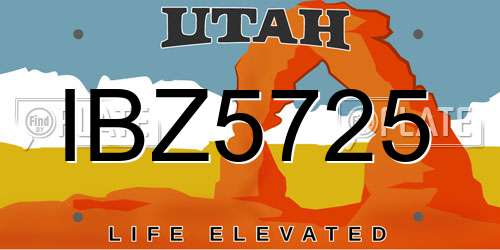 IBZ5725 Utah License Plate